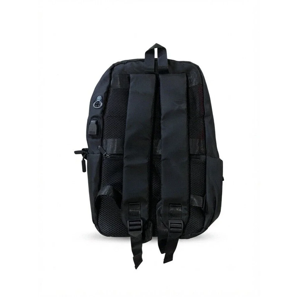 Students Black Laptop Backpack With USB Charging Port Travel School Commuter Bag